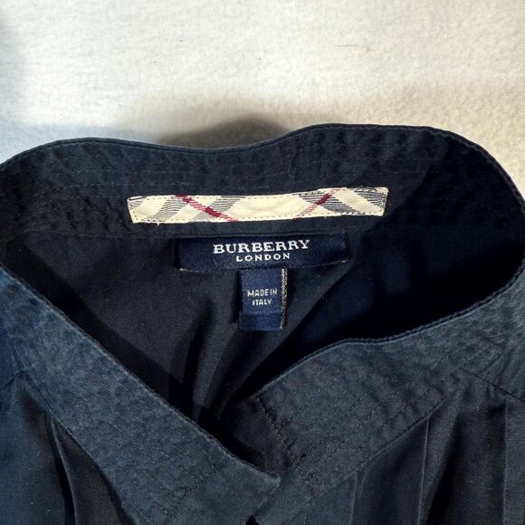 Burberry London Women's Dark Blue Button Up Shirt Made In‎ Italy Size 8 - Picture 10 of 13